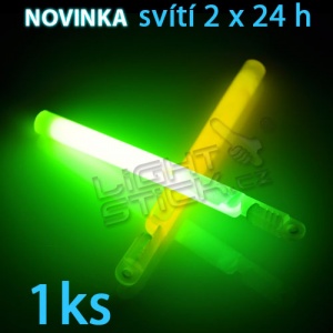 Svietiaca tyčinka POWDER (chemické svetlo) Lightstick 15 cm, 1ks / obal, 2 ampulky, 2 x 24 hodín,