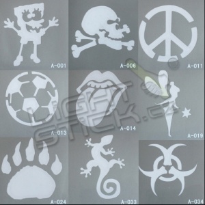 Šablóny na tetovanie 7,5x7,5, výber šablón