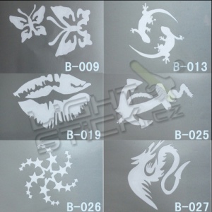 Šablóny na tetovanie 7,5x10, výber šablón