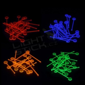Kokteilové miešadlá, svietiace pod UV, farebné